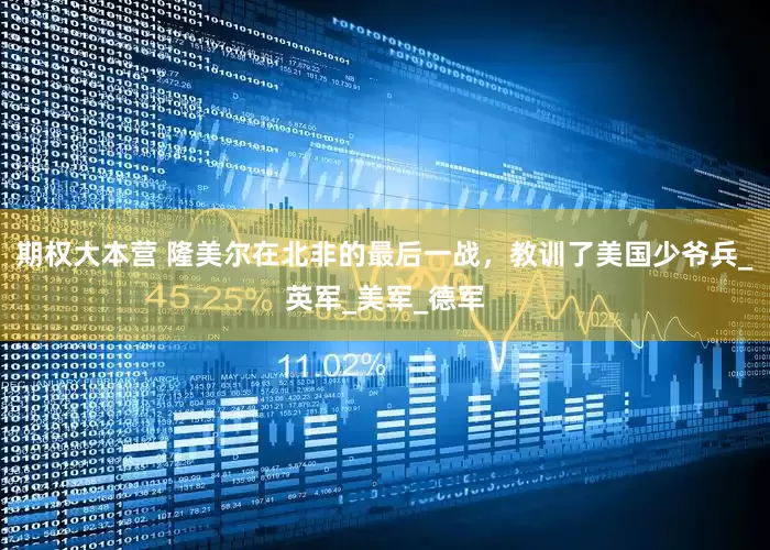 期权大本营 隆美尔在北非的最后一战，教训了美国少爷兵_英军_美军_德军