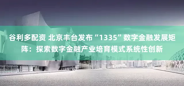 谷利多配资 北京丰台发布“1335”数字金融发展矩阵：探索数字金融产业培育模式系统性创新